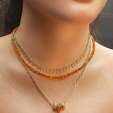 SUNSET CARNELIAN GEMSTONE NECKLACE