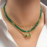 FOREST WHISPER EMERALD GEMSTONE NECKLACE