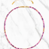 AZAMI PINK TOPAZ & AMETHYST GEMSTONE NECKLACE