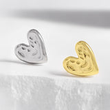 AMOR, HEART STUD EARRINGS