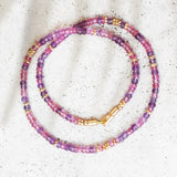 AZAMI PINK TOPAZ & AMETHYST GEMSTONE NECKLACE